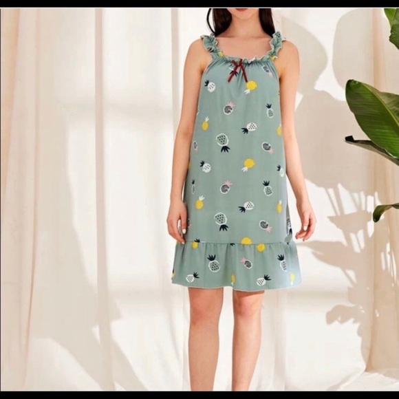 Ruffle Cami Nightdress with Matching Eye Mask - Picture 1 of 7